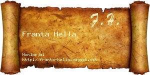 Franta Hella névjegykártya